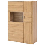 HIGHBOARD Eichefarben  94/139/39 cm  - Eichefarben/Silberfarben, KONVENTIONELL, Glas/Holzwerkstoff (94/139/39cm) - Cantus