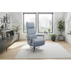 RELAXSESSEL TV VARIO COMFORT E M2 Echtleder Kopfteilverstellung, Rücken echt    - Graublau/Silberfarben, Basics, Leder/Metall (70/126/85cm) - Sit & More