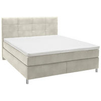 BOXSPRINGBETT 160/200 cm  in Creme  - Chromfarben/Creme, Konventionell, Kunststoff/Textil (160/200cm) - Voleo