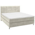 BOXSPRINGBETT 180/200 cm  in Creme  - Chromfarben/Creme, KONVENTIONELL, Kunststoff/Textil (180/200cm) - Voleo