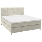 BOXSPRINGBETT 160/200 cm  in Creme  - Chromfarben/Creme, KONVENTIONELL, Kunststoff/Textil (160/200cm) - Voleo