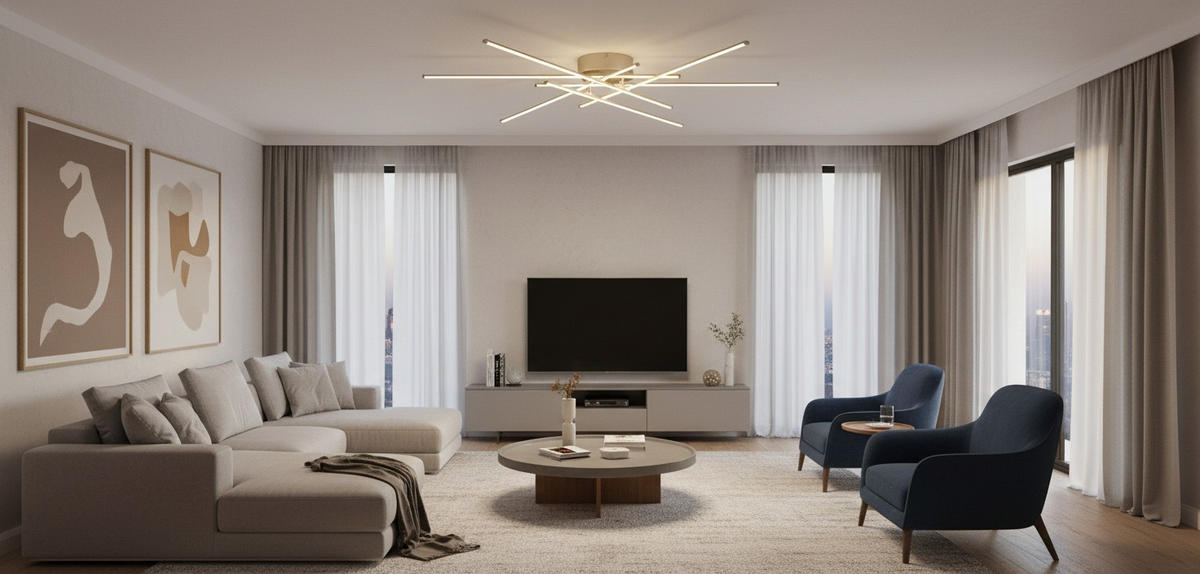 DECKENLEUCHTE 40 W  80/7,7 cm    - Opal/Nickelfarben, MODERN, Kunststoff/Metall (80/7,7cm) - Novel