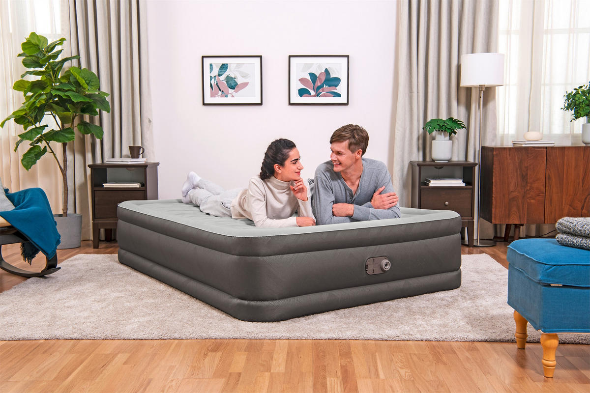 NAFUKOVACÍ POSTEL, 203/152 cm - šedá/tmavě šedá, Konvenční, plast (203/152cm) - Bestway