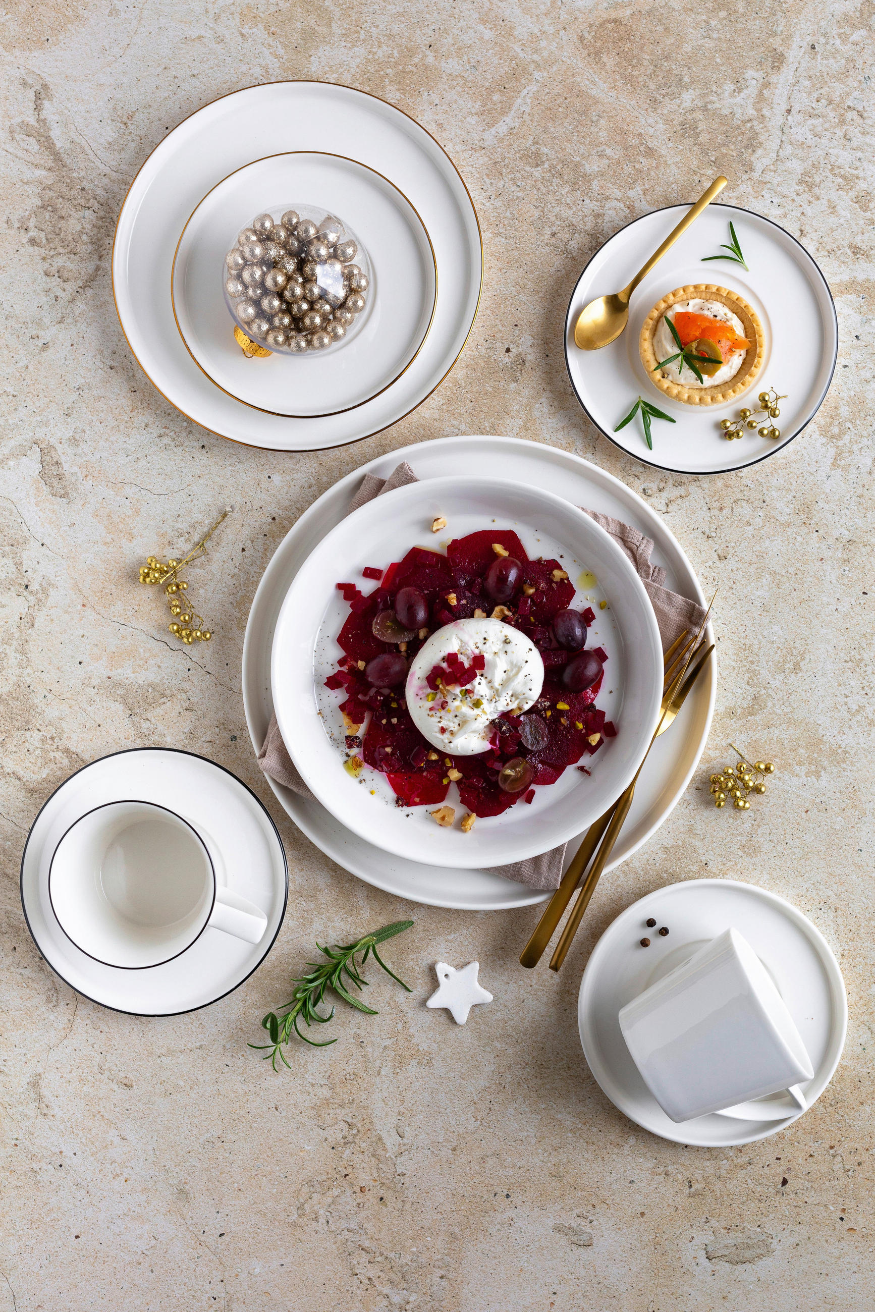TAFELSERVICE Sita 12-teilig  - Weiß, Trend, Keramik - Mäser
