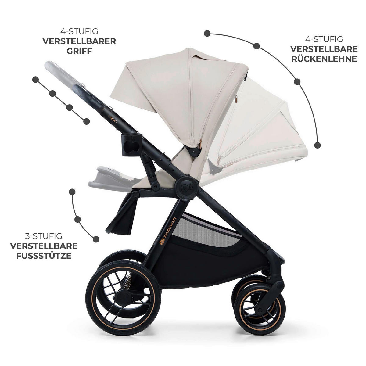 KINDERWAGENSET Nea 2  - Basics (81/60/112cm) - Kinderkraft