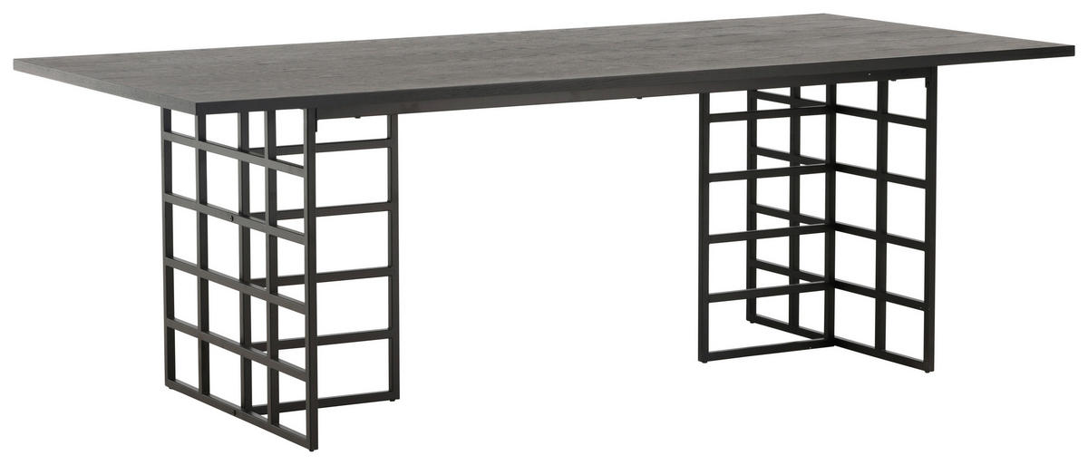 MATBORD i trä, metall 220/100/75 cm   - svart, Design, metall/trä (220/100/75cm) - Livetastic