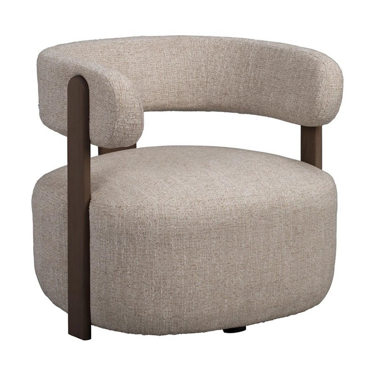 FÅTÖLJ i metall, textil beige  - beige/brun, Modern, metall/trä (74/69/74cm) - Rowico