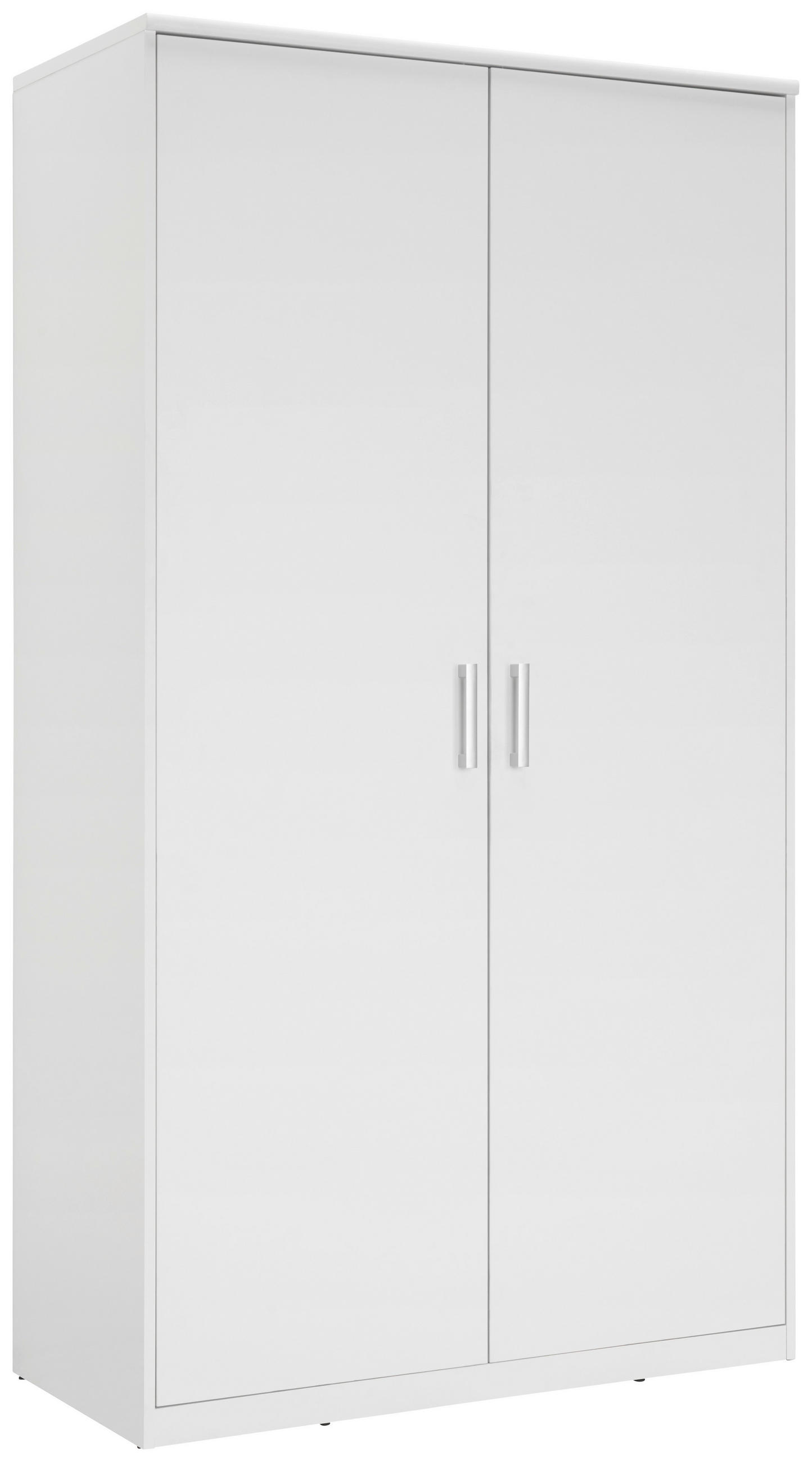 DREHTÜRENSCHRANK in Weiss  - Weiss/Silberfarben, Konventionell, Holzwerkstoff/Kunststoff (106/194/54cm) - Xora