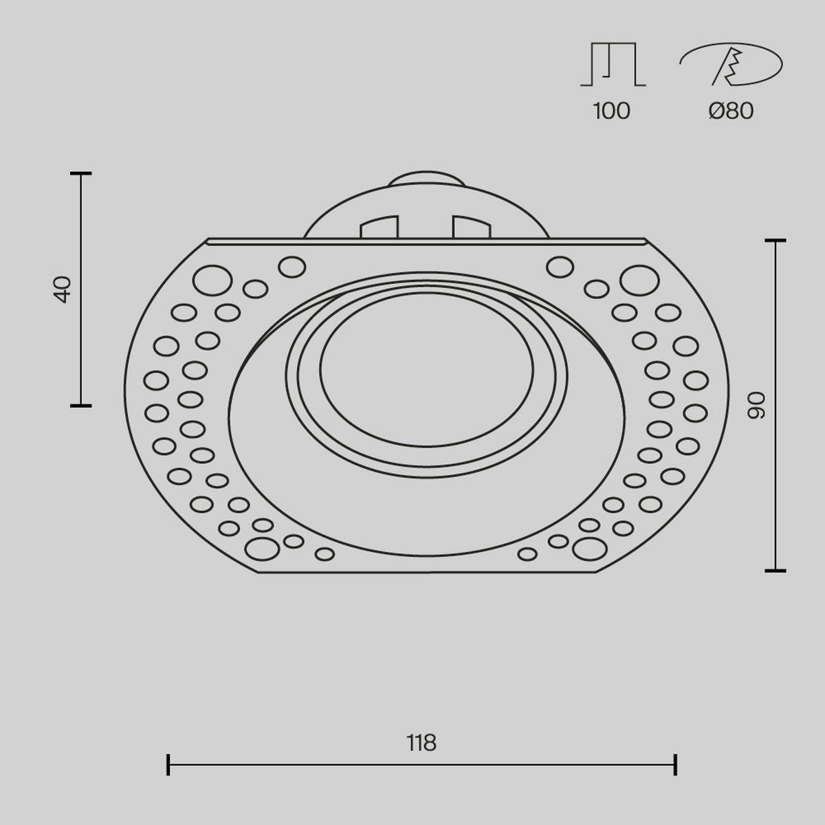 TAKLAMPA Downlight 11,8/9/4 cm  - svart, Design, metall (11,8/9/4cm) - MAYTONI