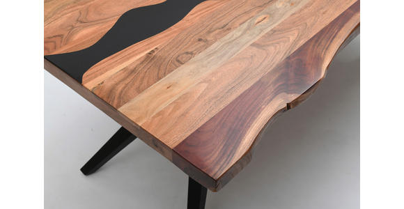 TISCHPLATTE in Holz, Naturmaterialien 220/100/5,5 cm - Schwarz/Akaziefarben, Design, Naturmaterialien/Holz (220/100/5,5cm) - Landscape