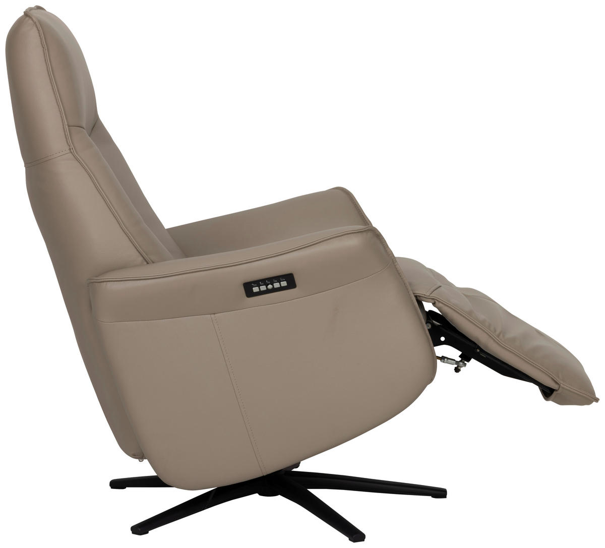 RELAXSESSEL Lederlook Echtleder    - Schwarz/Grau, Design, Leder/Holz (79/110/83cm) - Livetastic