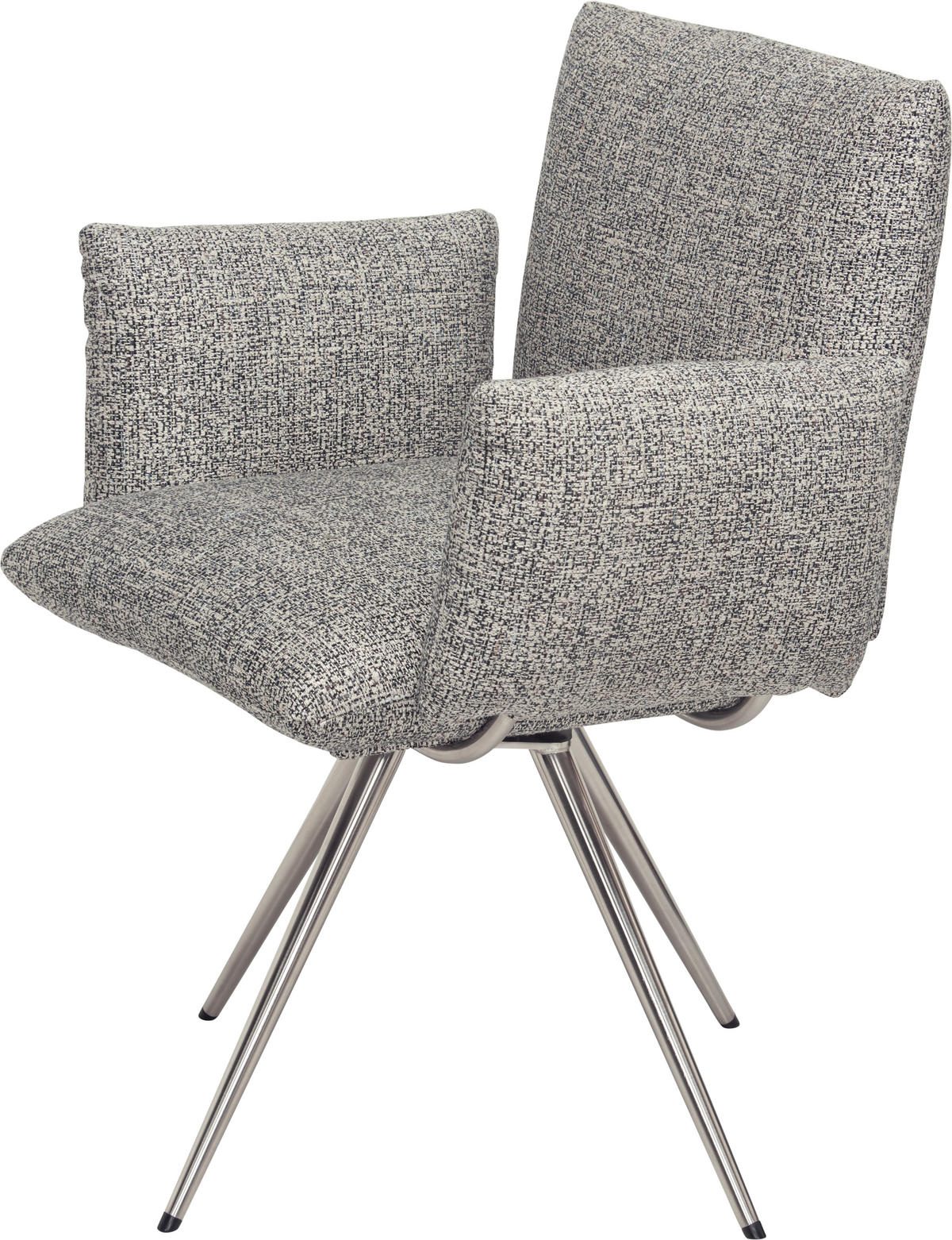 ARMLEHNSTUHL  in Stahl Webstoff  - Edelstahlfarben/Grau, Natur, Textil/Metall (72/90/65cm) - Venjakob
