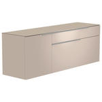 LOWBOARD  in 160/65/45 cm  - Sandfarben/Alufarben, Design, Glas/Holzwerkstoff (160/65/45cm) - Moderano