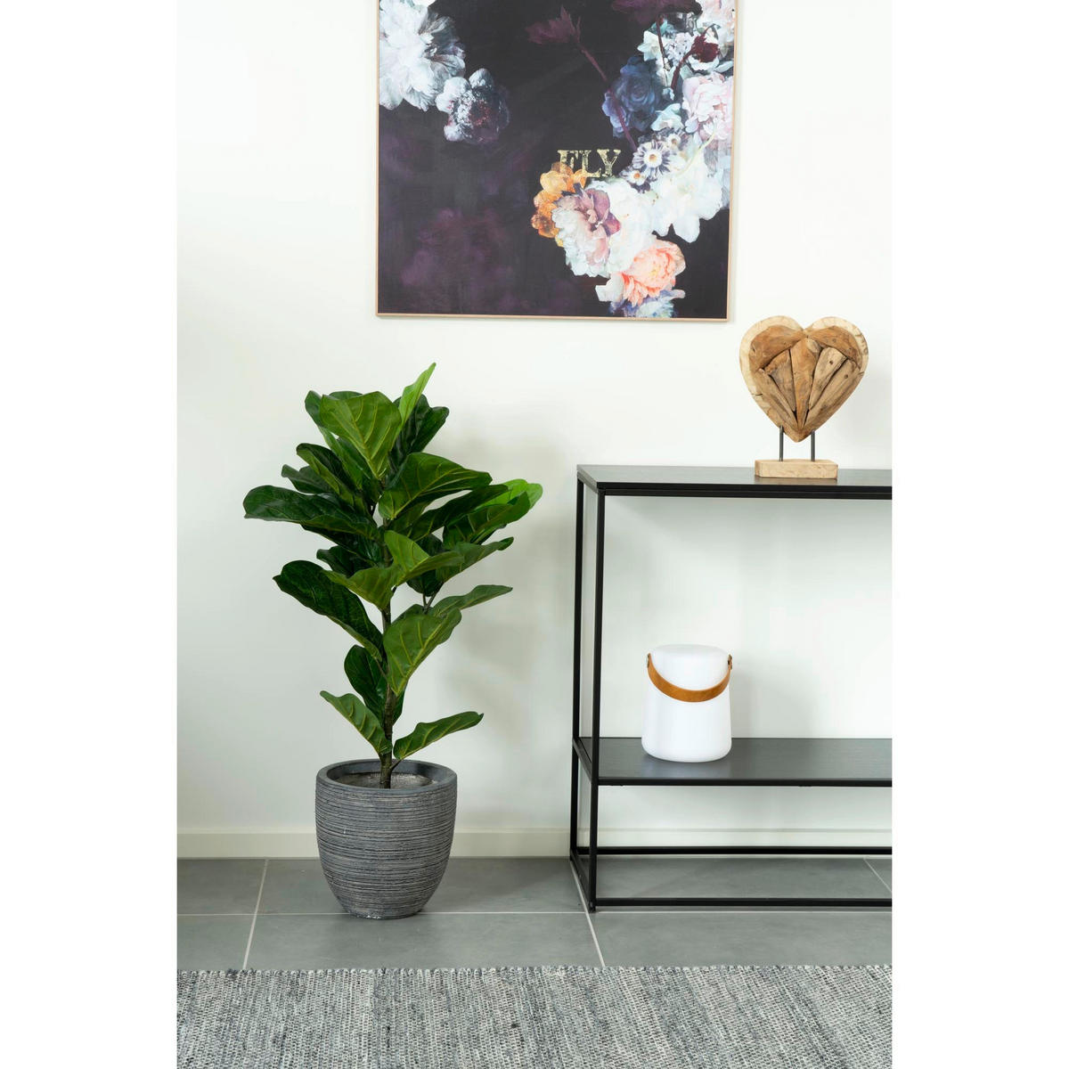 KUNSTPFLANZE 100 cm  - Schwarz/Grün, Basics, Kunststoff (100cm)