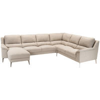 SOFA in Webstoff Beige  - Chromfarben/Beige, Konventionell, Textil/Metall (163/326/256cm) - Livetastic