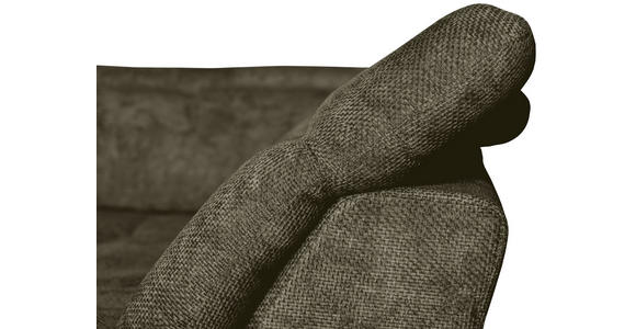 WOHNLANDSCHAFT  in Struktur Olivgrün  - Schwarz/Olivgrün, KONVENTIONELL, Textil/Metall (188/357/253cm) - Carryhome