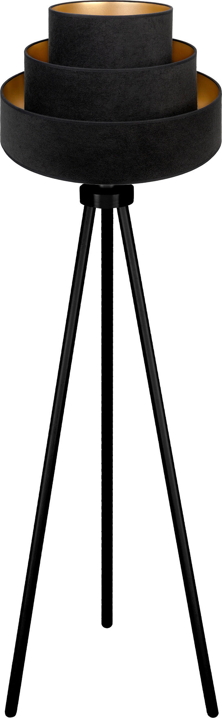 STEHLEUCHTE Luneta Nero 45/145 cm   - Schwarz, Design, Holz/Textil (45/145cm)
