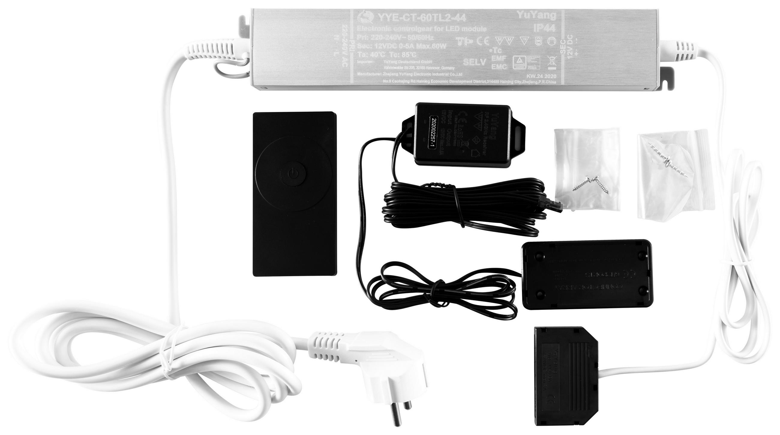 BELYSNING FÖR HYLLPLAN 6/1/4 cm   - vit/svart, Design, plast (6/1/4cm) - MID.YOU