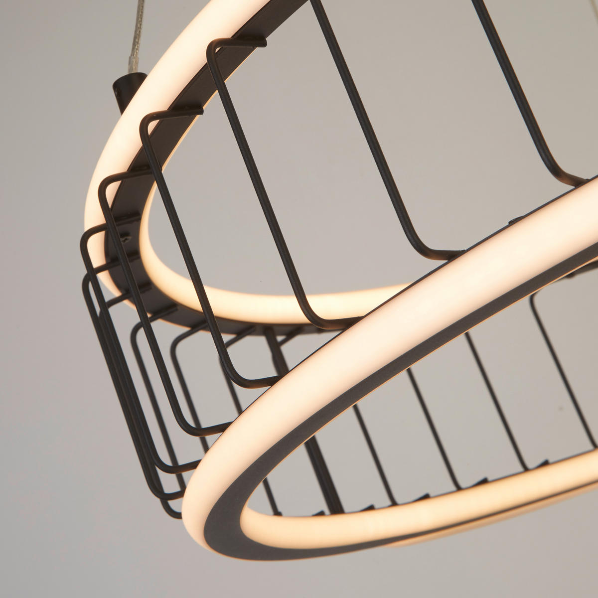 LED-PENDELLAMPA Cicolo Cage 57,5/13,5/150 cm  - vit/svart, Design, metall/plast (57,5/13,5/150cm)