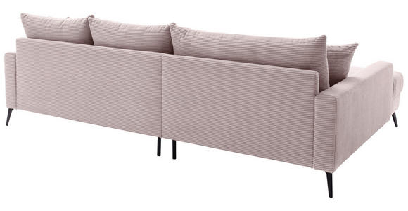 ECKSOFA  in Cord Rosa  173/280 cm  - Schwarz/Rosa, KONVENTIONELL, Textil/Metall (173/280cm) - Hom`in