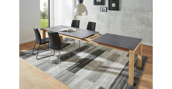 ESSTISCH in Holz, Kunststoff 180(280)/90/75 cm - Eichefarben/Graphitfarben, Design, Holz/Kunststoff (180(280)/90/75cm) - Dieter Knoll