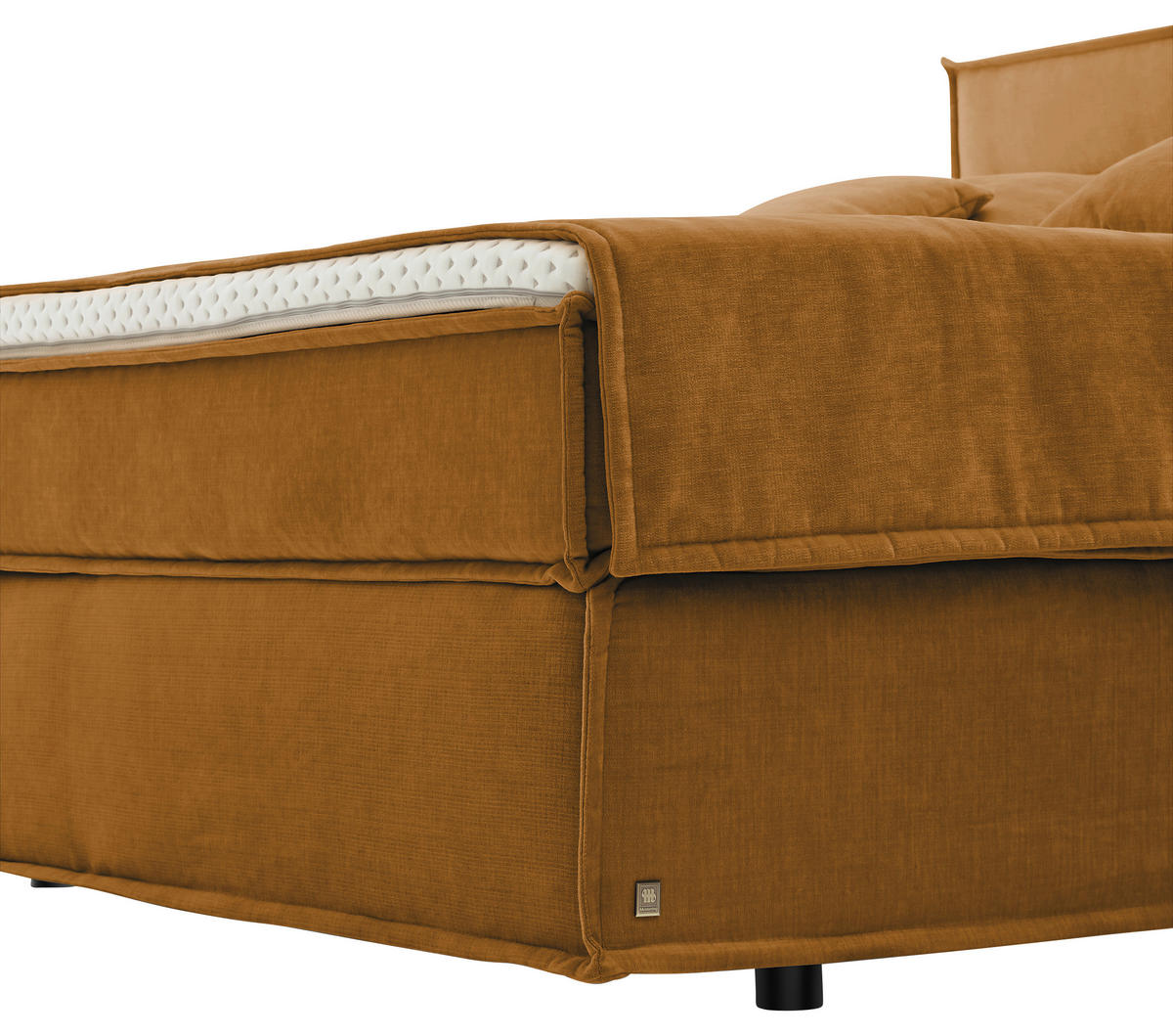 BOXSPRINGBETT 180/200 cm  in Senfgelb  - Senfgelb/Schwarz, Design, Textil (180/200cm) - Musterring