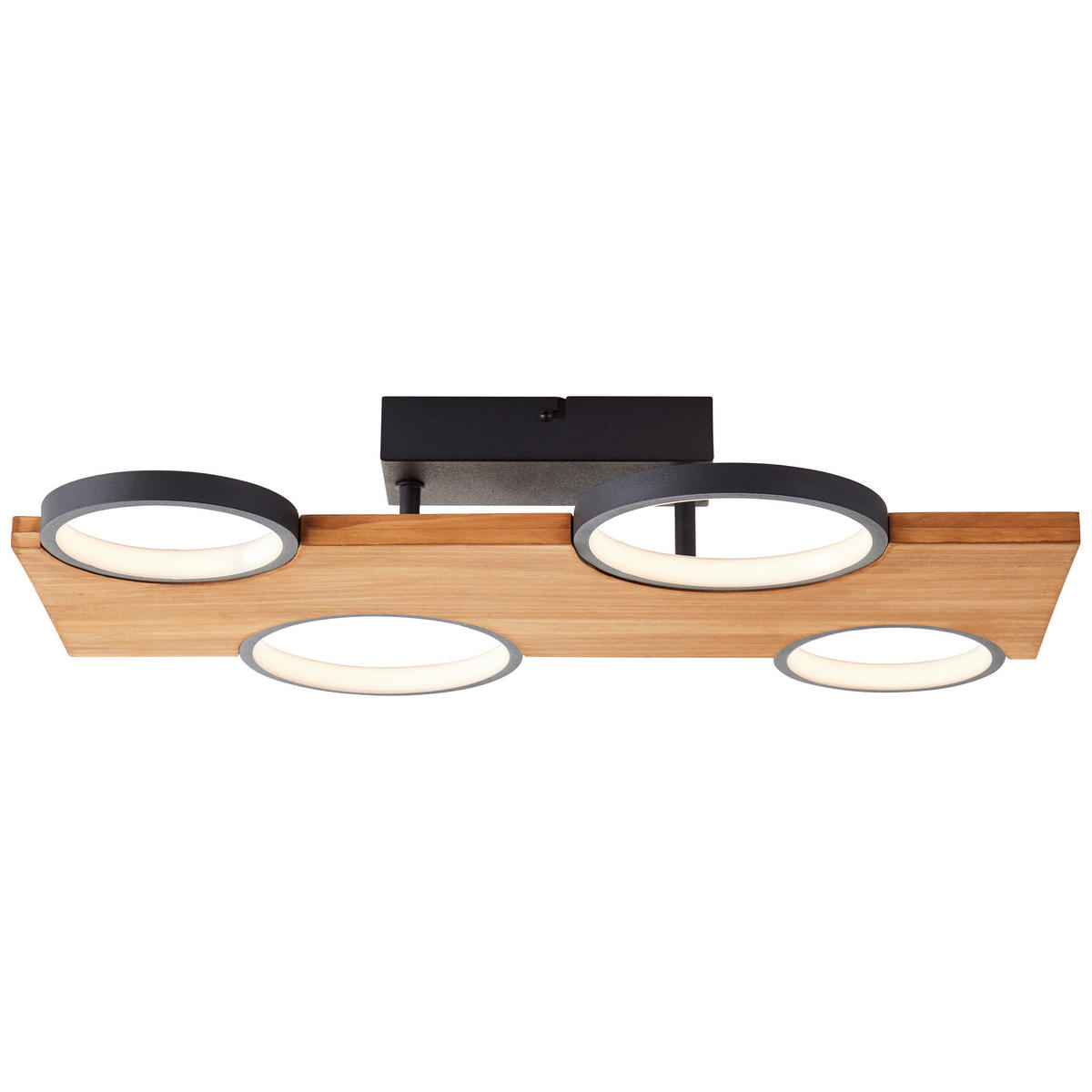 LED-DECKENLEUCHTE   - Hellbraun/Schwarz, Natur, Holz/Metall (10,2/55/34,6cm) - Brilliant
