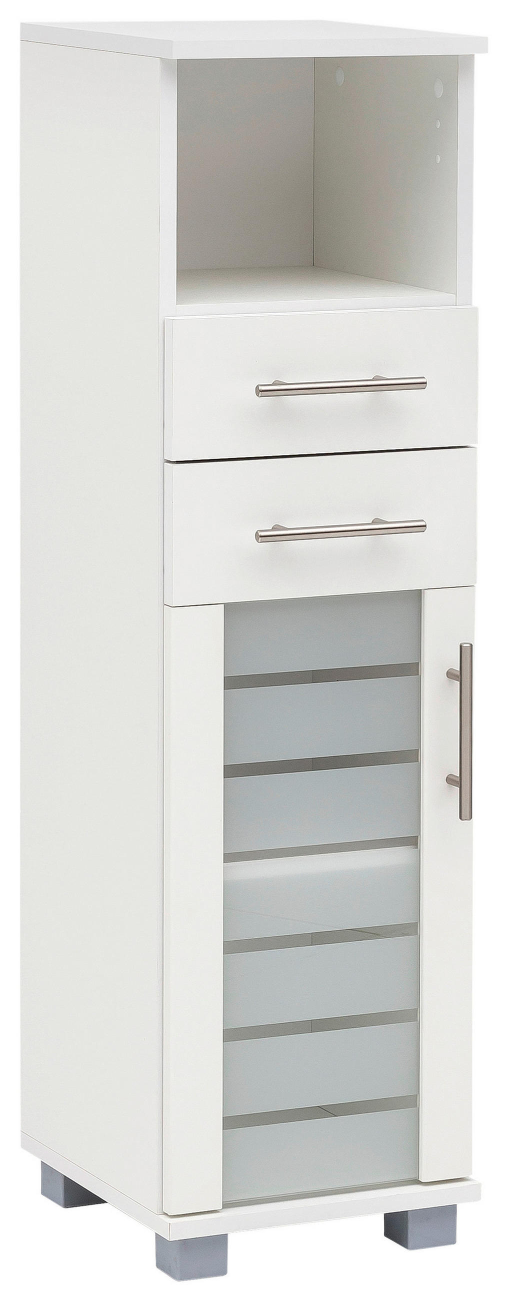 MIDISCHRANK 30,3/110,5/32,6 cm  - Edelstahlfarben/Silberfarben, MODERN, Glas/Holzwerkstoff (30,3/110,5/32,6cm) - MID.YOU
