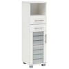 MIDISCHRANK 30,3/110,5/32,6 cm  - Edelstahlfarben/Silberfarben, MODERN, Glas/Holzwerkstoff (30,3/110,5/32,6cm) - MID.YOU