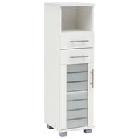 MIDISCHRANK 30,3/110,5/32,6 cm  - Edelstahlfarben/Silberfarben, MODERN, Glas/Holzwerkstoff (30,3/110,5/32,6cm) - MID.YOU