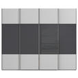 SCHWEBETÜRENSCHRANK  in Schwarz, Seidengrau  - Chromfarben/Seidengrau, KONVENTIONELL, Glas/Holzwerkstoff (271/223/68cm) - Novel