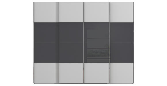 SCHWEBETÜRENSCHRANK  in Schwarz, Seidengrau  - Chromfarben/Seidengrau, KONVENTIONELL, Glas/Holzwerkstoff (271/223/68cm) - Novel