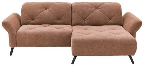 ECKSOFA Beach Kupferfarben Webstoff  - Schwarz/Kupferfarben, Design, Textil/Metall (244/173cm) - Moderano