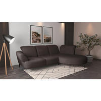 ECKSOFA in Flachgewebe Graphitfarben  - Schwarz/Graphitfarben, Modern, Textil/Metall (313/208cm) - Sit & More