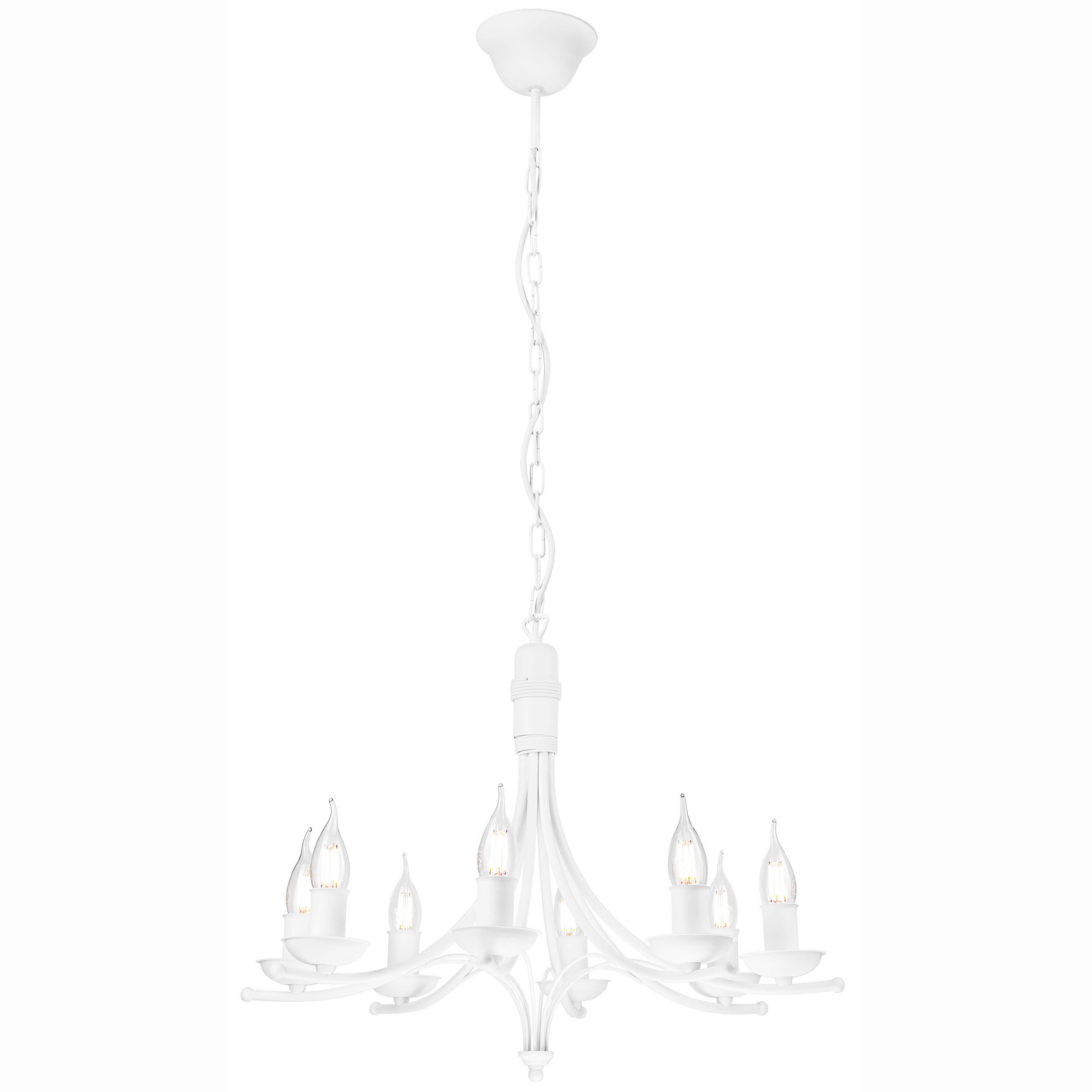 PENDELLEUCHTE 58/100 cm  - Weiß Hochglanz, KONVENTIONELL, Metall (58/100cm)