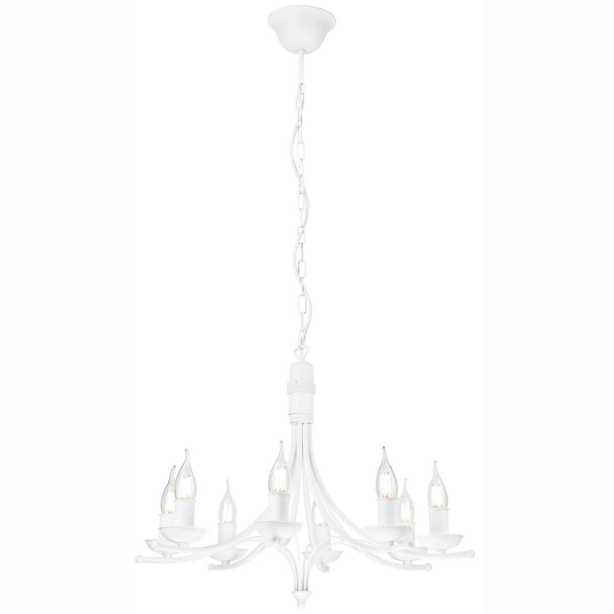 PENDELLEUCHTE 58/100 cm  - Weiß Hochglanz, KONVENTIONELL, Metall (58/100cm)