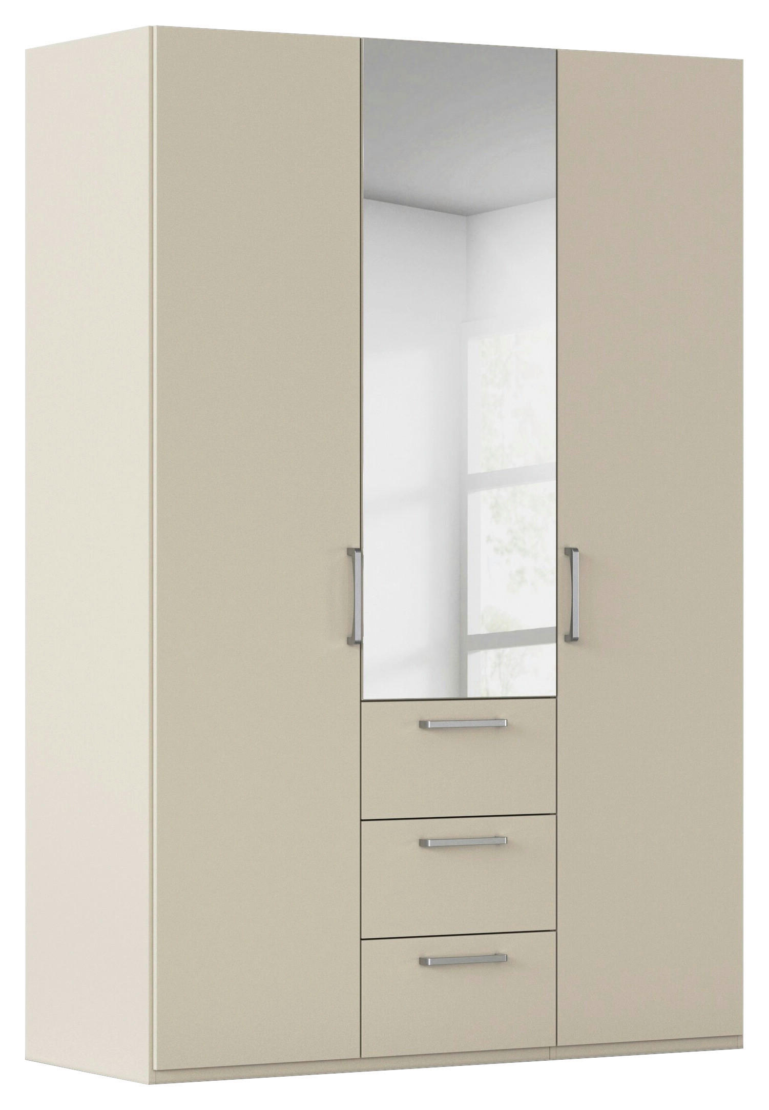 DREHTÜRENSCHRANK 151/223/61 cm,  in Champagner, 3-türig  - Edelstahlfarben/Champagner, Basics, Glas/Holzwerkstoff (151/223/61cm) - Novel