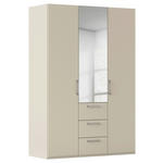 DREHTÜRENSCHRANK 151/223/61 cm,  in Champagner, 3-türig  - Edelstahlfarben/Champagner, Basics, Glas/Holzwerkstoff (151/223/61cm) - Novel