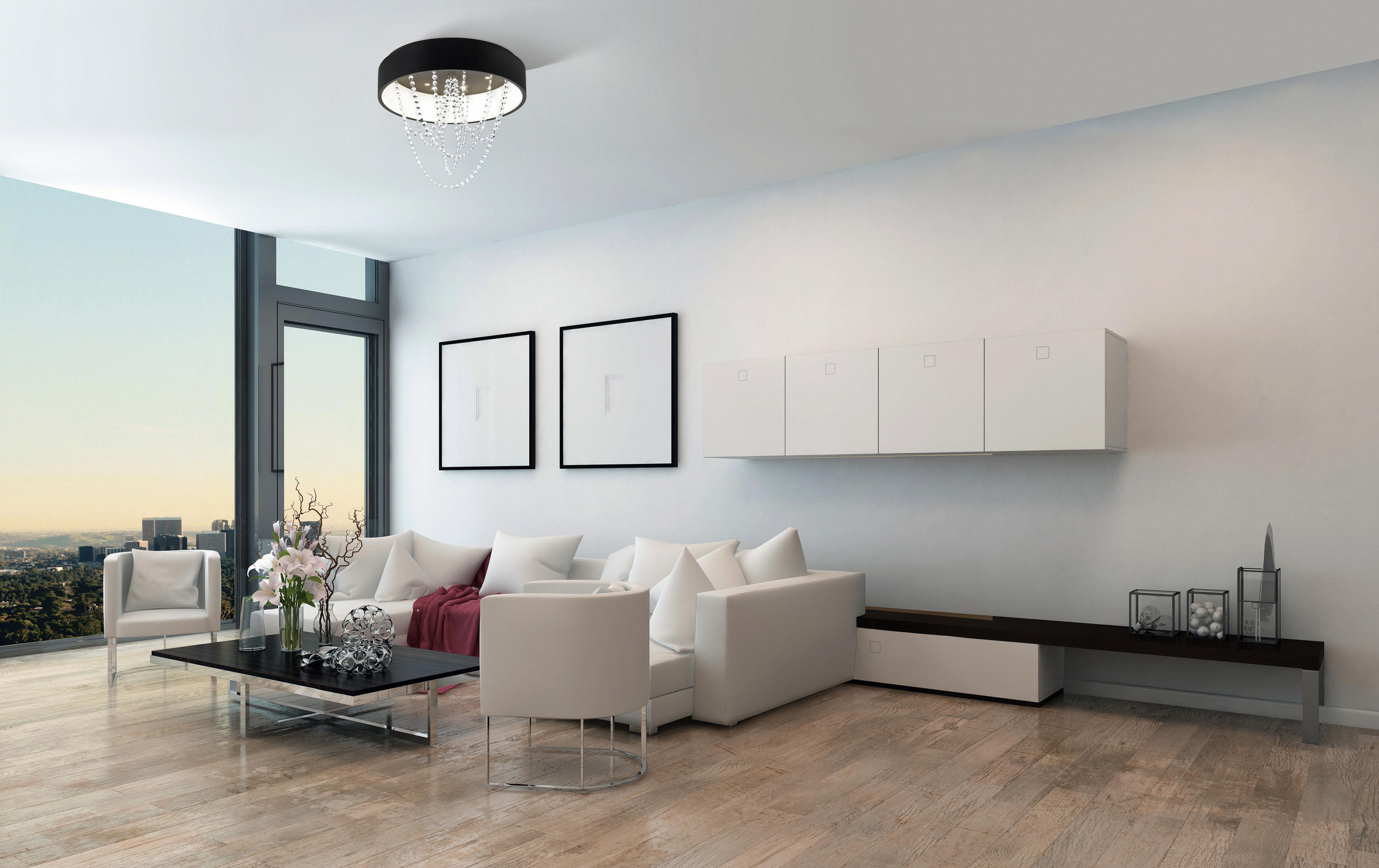 LED-DECKENLEUCHTE BERLONA 59,5/56,5 cm   - Klar/Weiß, KONVENTIONELL, Glas/Metall (59,5/56,5cm) - Eglo