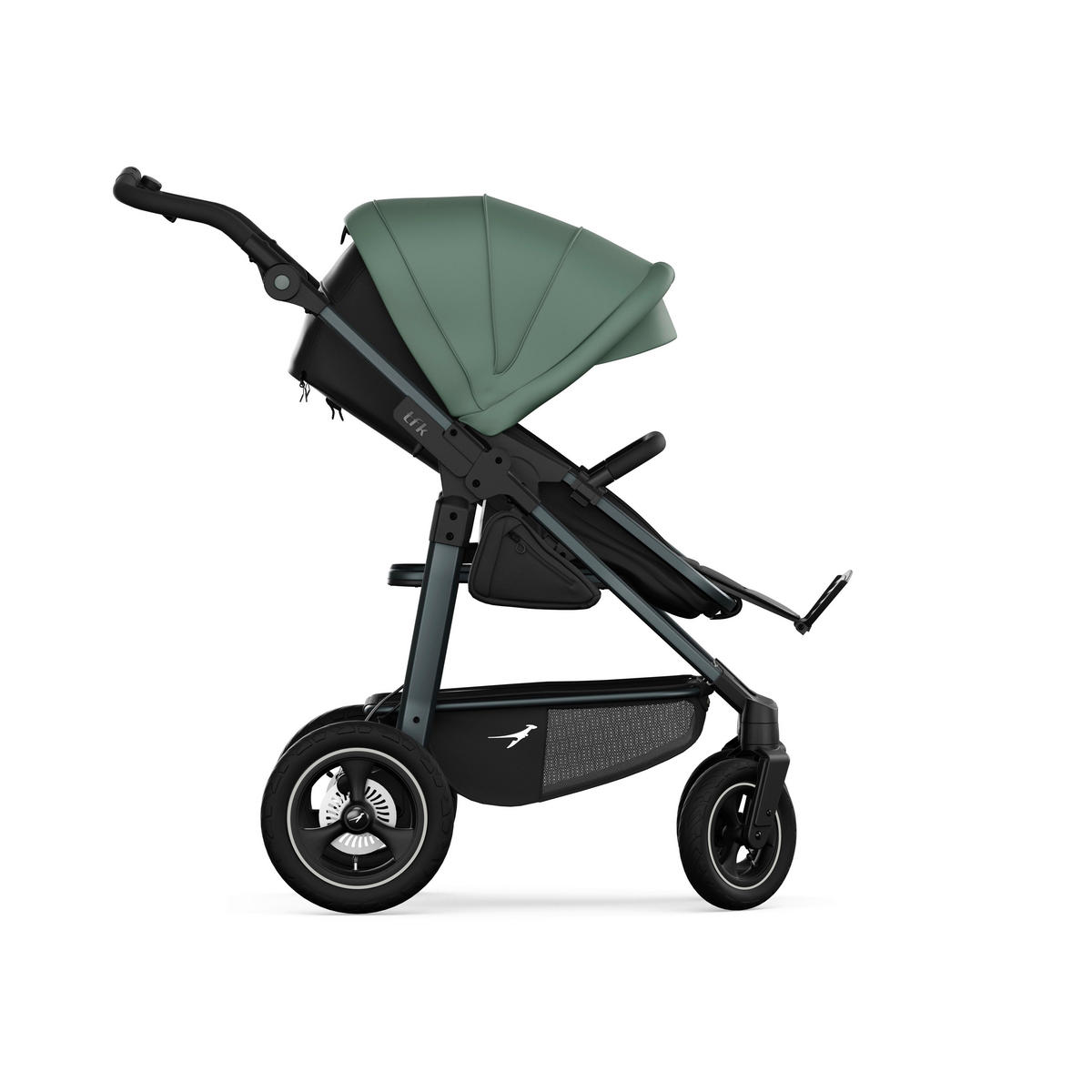 KOMBIKINDERWAGEN mono4 2-in-1 Kombikinderwagen  - Schwarz/Olivgrün, Basics, Textil/Metall (57/111/108cm) - TFK