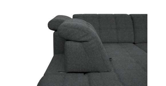 ECKSOFA in Webstoff Dunkelgrau 297/216 cm - Dunkelgrau/Schwarz, Design, Holz/Textil (297/216cm) - Xora