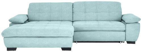 ECKSOFA in Webstoff Türkis  - Türkis/Schwarz, Design, Textil/Metall (180/265cm) - Carryhome