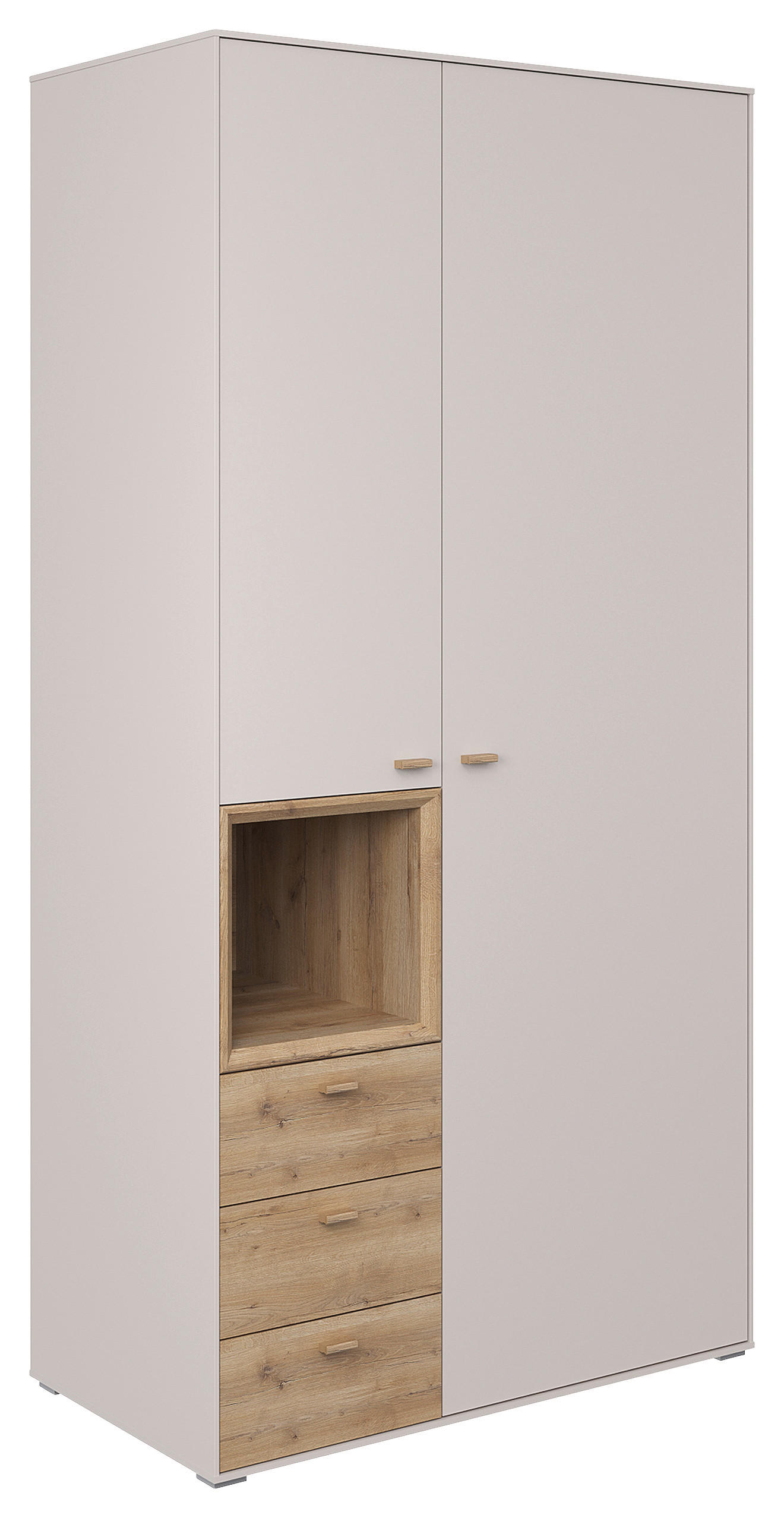 DREHTÜRENSCHRANK  in Eichefarben, Sandfarben  - Sandfarben/Eichefarben, KONVENTIONELL, Holz/Holzwerkstoff (105/214/60cm) - Hom`in