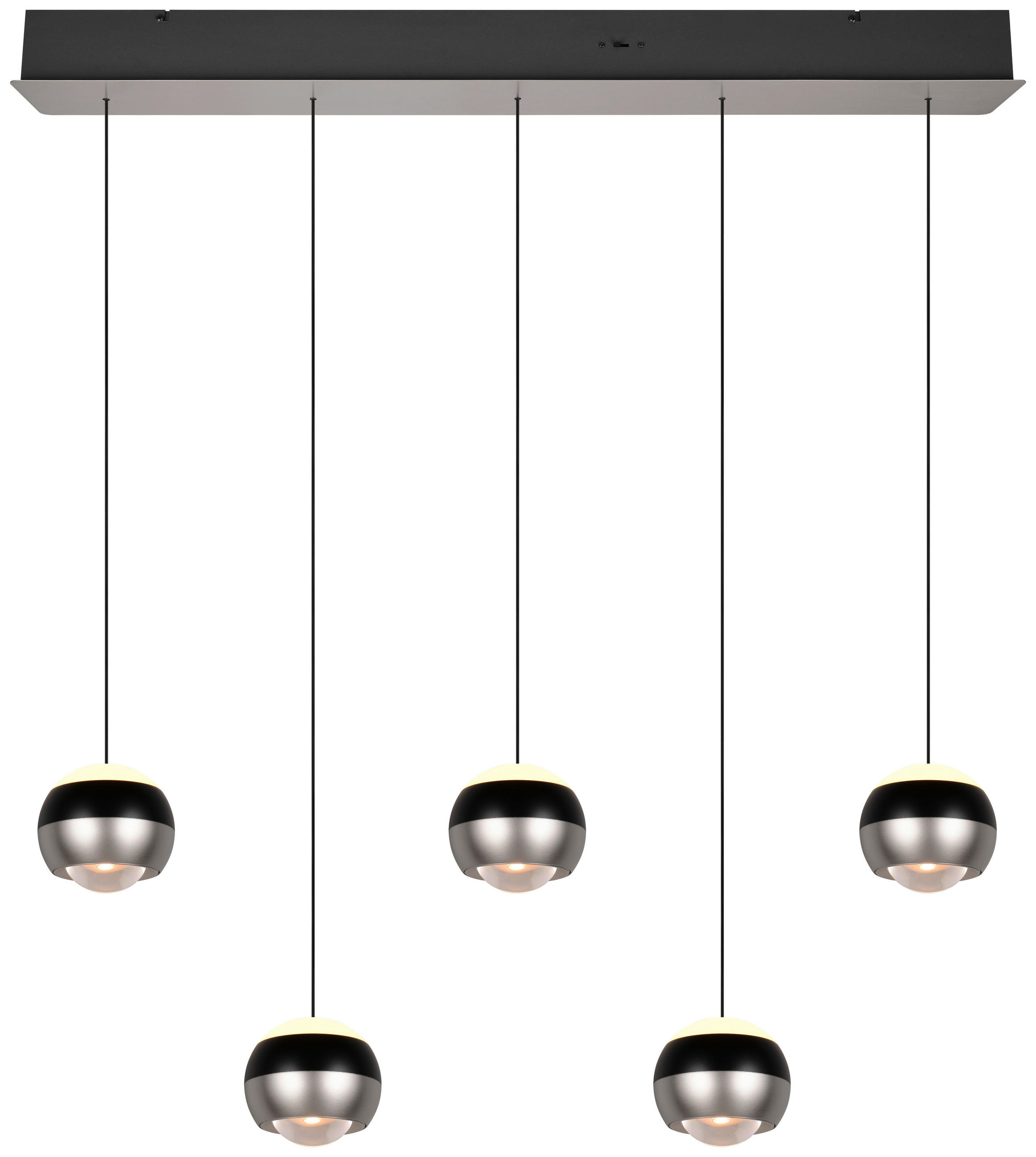 LED-HÄNGELEUCHTE Trio Select 100/10.5/200 cm   - Schwarz/Nickelfarben, Design, Metall (100/10.5/200cm) - Trio Leuchten