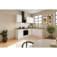 ECKKÜCHE 220/175 cm  in Weiß  - Chromfarben/Anthrazit, Design, Holzwerkstoff/Metall (220/175cm) - MID.YOU
