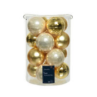 Set De Globuri De Crăciun - auriu/crem, Konventionell, sticlă (8,00cm) - X-Mas