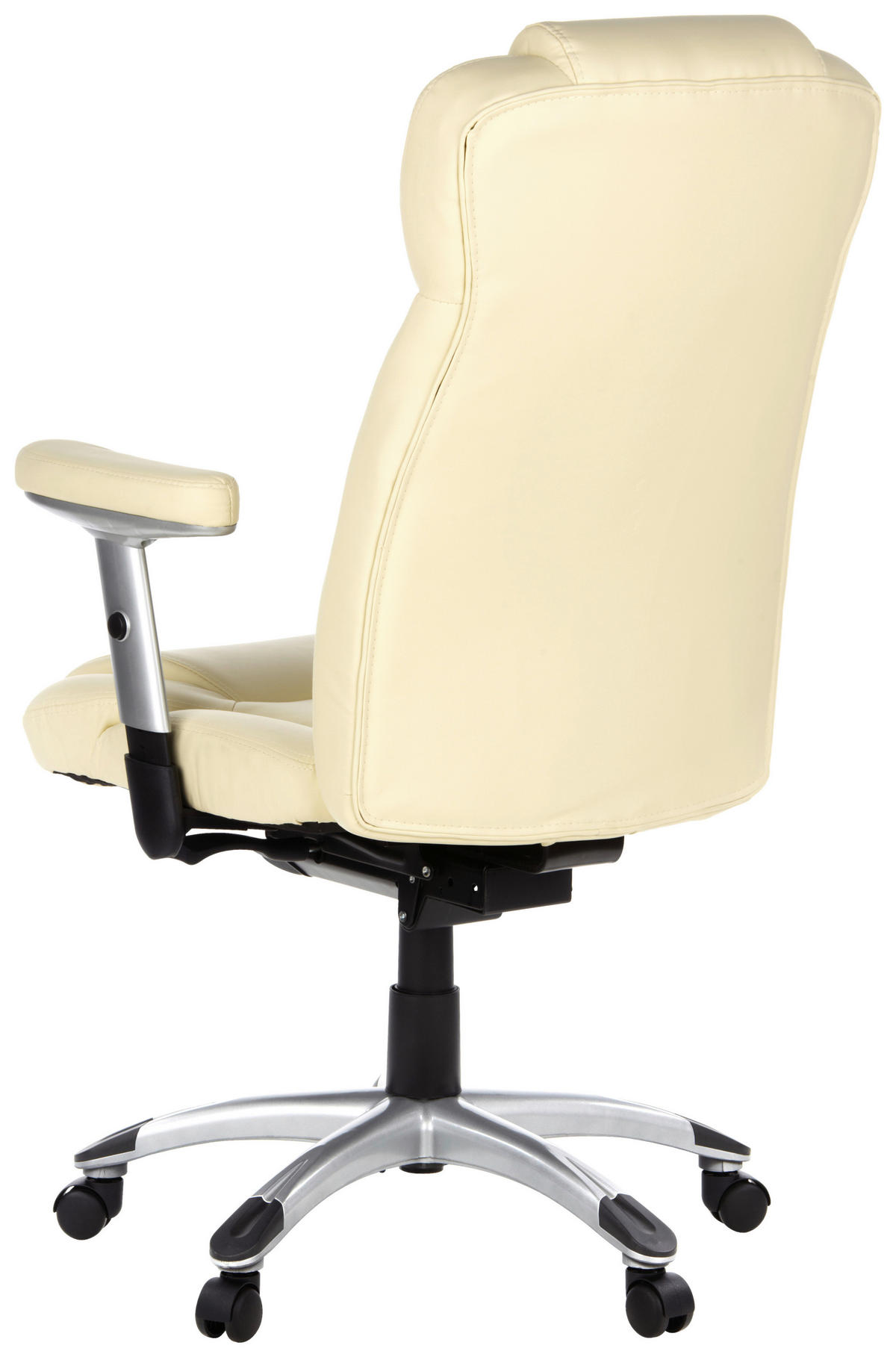 CHEFSESSEL Lederlook Creme, Silberfarben  - Silberfarben/Creme, MODERN, Kunststoff/Textil (63/131/53cm) - MID.YOU