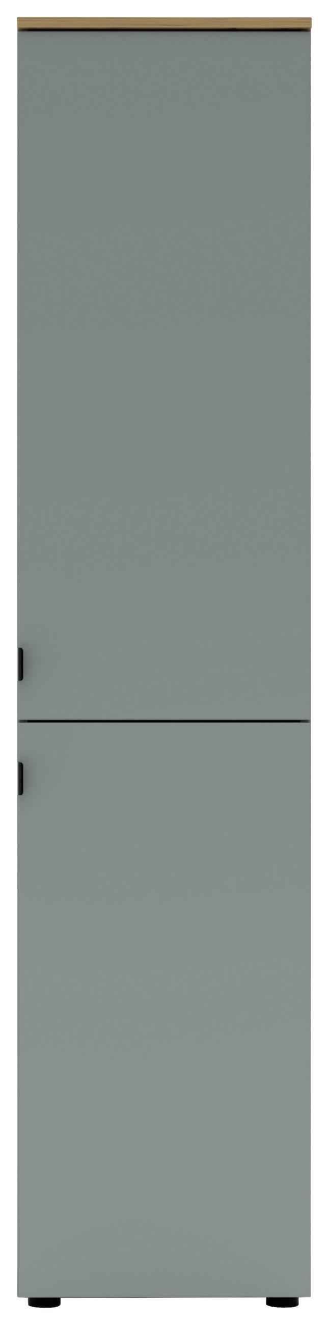 AKTENSCHRANK Eiche Artisan, Schilfgrün  - Schilfgrün/Eiche Artisan, KONVENTIONELL, Holzwerkstoff (45/198/38cm) - Voleo