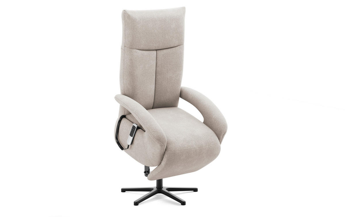RELAXSESSEL in Textil Greige  - Greige/Schwarz, KONVENTIONELL, Textil/Metall (74/112/82cm) - Sit & More