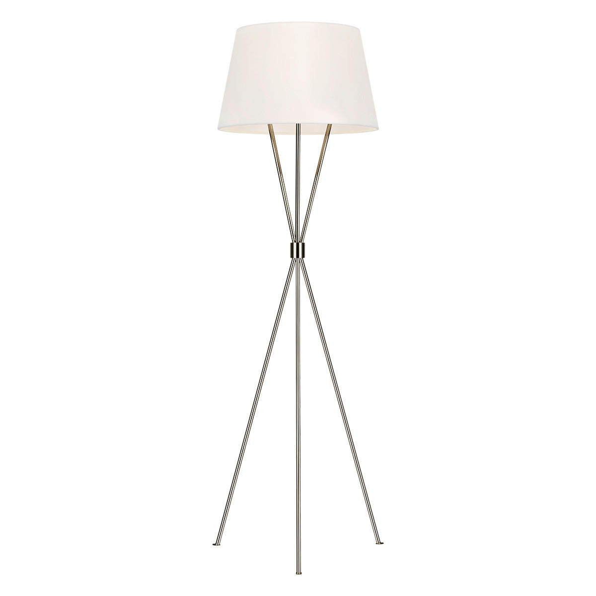 GOLVLAMPA Elstead Penny 47/139.7 cm    - nickelfärgad, Klassisk, metall/textil (47/139.7cm) - Elstead Lighting